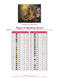 Thumbnail for Tigers in Bamboo Grove timanttimaalauksen värikartta – 38 DMC-väriä