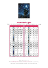 Thumbnail for Moonlit Dragon timanttimaalauksen värikartta – 32 DMC-väriä