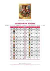 Thumbnail for Window Box Blooms timanttimaalauksen värikartta – 39 DMC-väriä