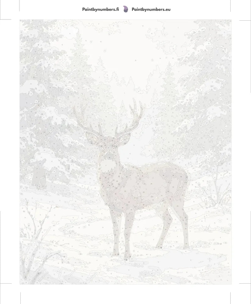 Paint by numbers canvas - Deer in Snowy Forest