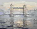 Thumbnail for Tower Bridge numeromaalaus - Lontoon silta iltataivaalla vesistöä vasten.