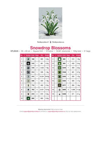 Thumbnail for Snowdrop Blossoms timanttimaalauksen värikartta – 19 DMC-väriä