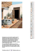 Thumbnail for Paint by numbers color chart - Courtyard Fountain and Plants - väriluettelo ja ohjeet