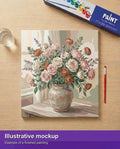 Thumbnail for Valmiin numeromaalauksen havainnekuva - Roses in Ceramic Vase 50x50cm