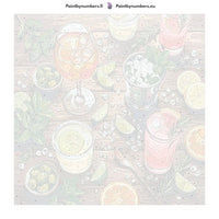 Thumbnail for Numeroitu kangas - Cocktails and Citrus Slices 50x50cm