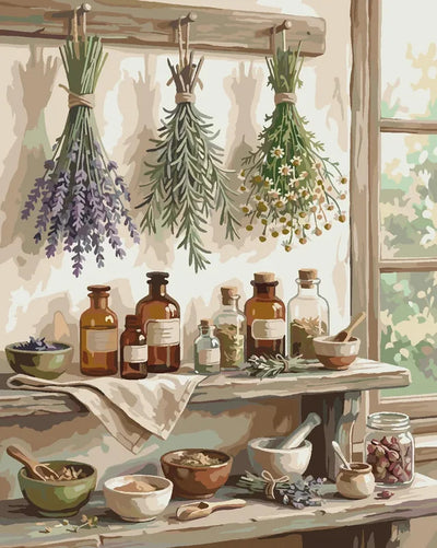 Numeromaalaus Herbs and Apothecary Bottles