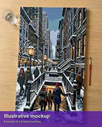 Thumbnail for Valmiin numeromaalauksen havainnekuva - People Entering Subway Winter 40x70cm