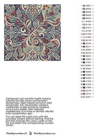 Thumbnail for Color chart and instructions - Holly Leaves and Berries Pattern 50x50cm