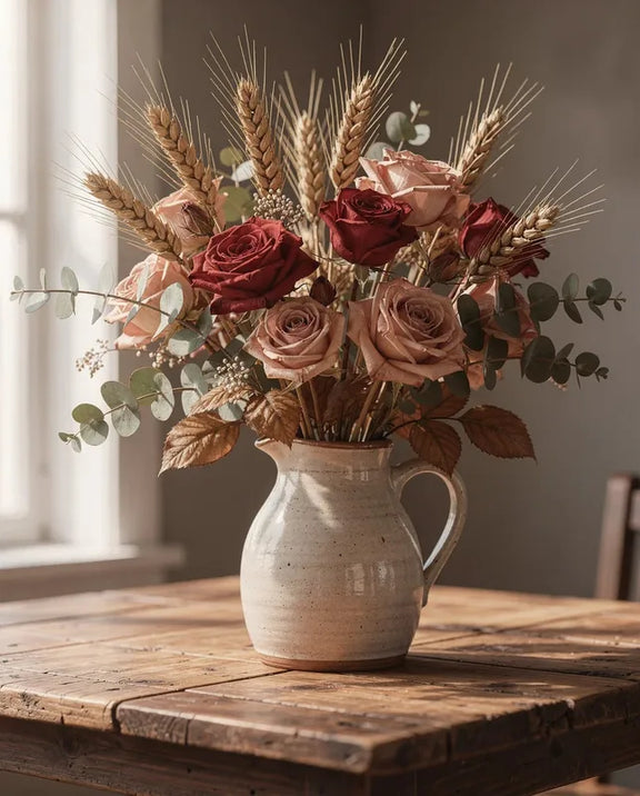 Timanttimaalaus Roses in Pitcher