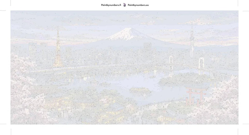 Numbered canvas - Tokyo Skyline and Mount Fuji 80x40cm