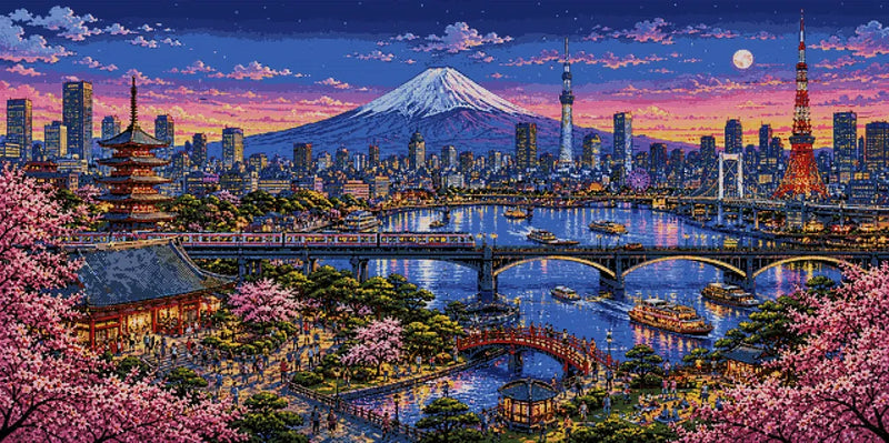 Diamond pattern - Tokyo Skyline