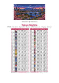 Thumbnail for Tokyo Skyline diamond painting color chart – 60 DMC colors