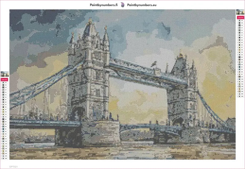 Tower Bridge diamond painting adhesive canvas 60x40cm