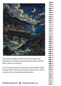 Thumbnail for Paint color chart and instructions - Train on Coastal Bridge 40x50cm