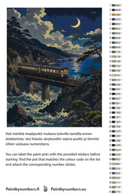 Thumbnail for Paint color chart and instructions - Train on Coastal Bridge 40x50cm