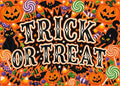 Thumbnail for Trick or Treat Halloween paint by numbers with black cats, pumpkins, bats, and candies.