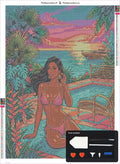 Thumbnail for Tropical Bikini diamond painting canvas 50x70cm with included tools - diamond pen, wax, sorting tray, and tweezers