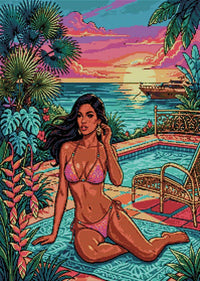 Thumbnail for Diamond pattern - Tropical Bikini