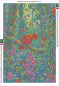 Thumbnail for Diamond painting adhesive canvas preview - Tropical Birds in Lush Jungle