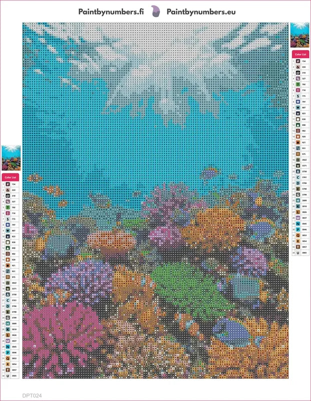 Coral Reef Life diamond painting adhesive canvas 30x40cm