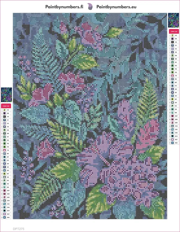 Diamond painting adhesive canvas preview - Tropical Foliage