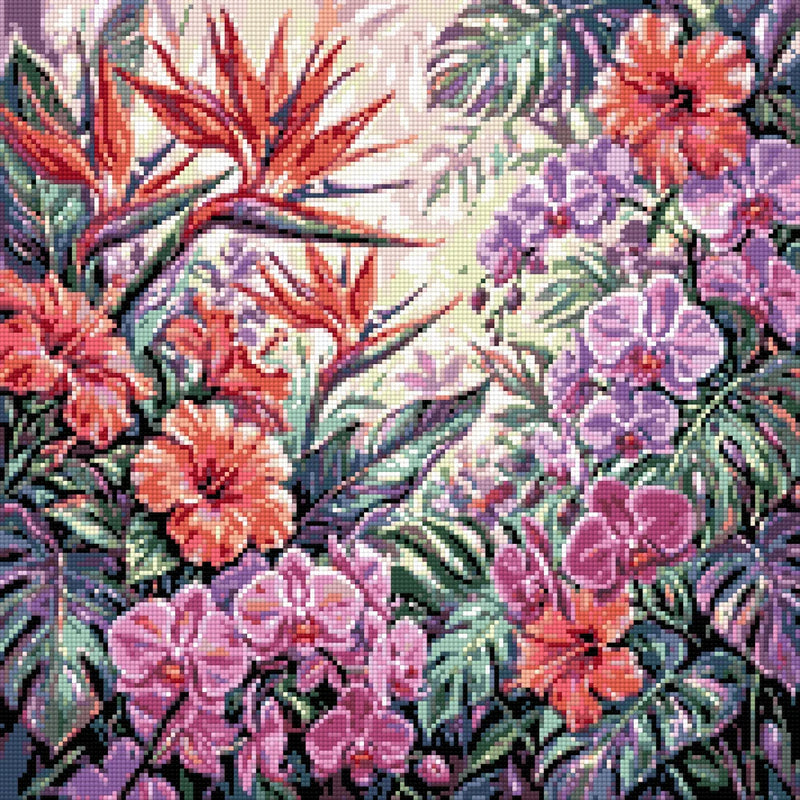 Diamond painting pattern chart - Tropical Orchids