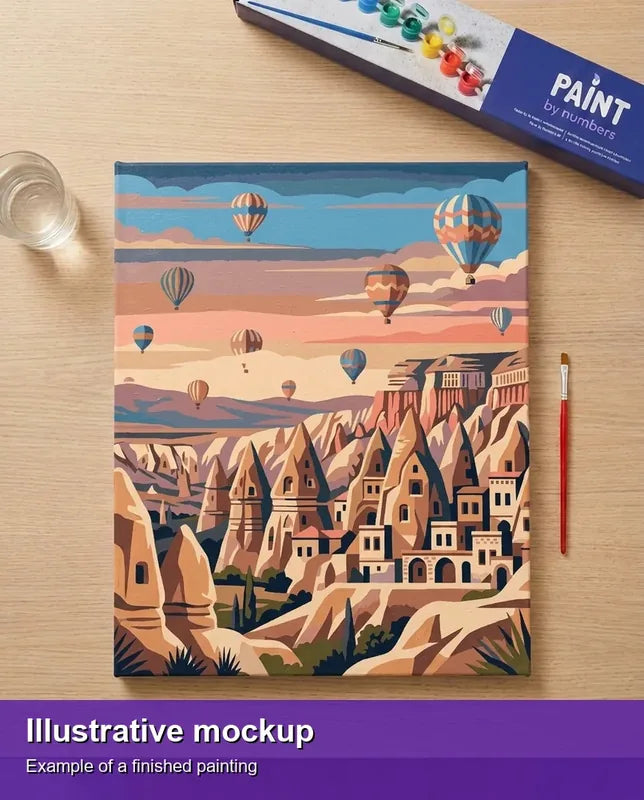 Illustration of the finished paint by numbers - Turkey Travel Poster 40x50cm