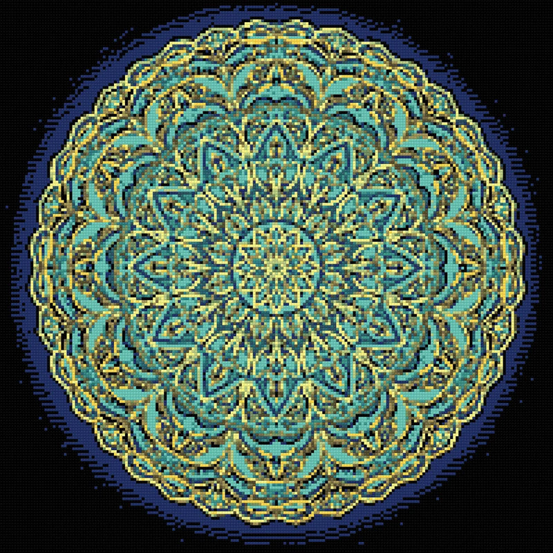Diamond Pattern - Turquoise Mandala