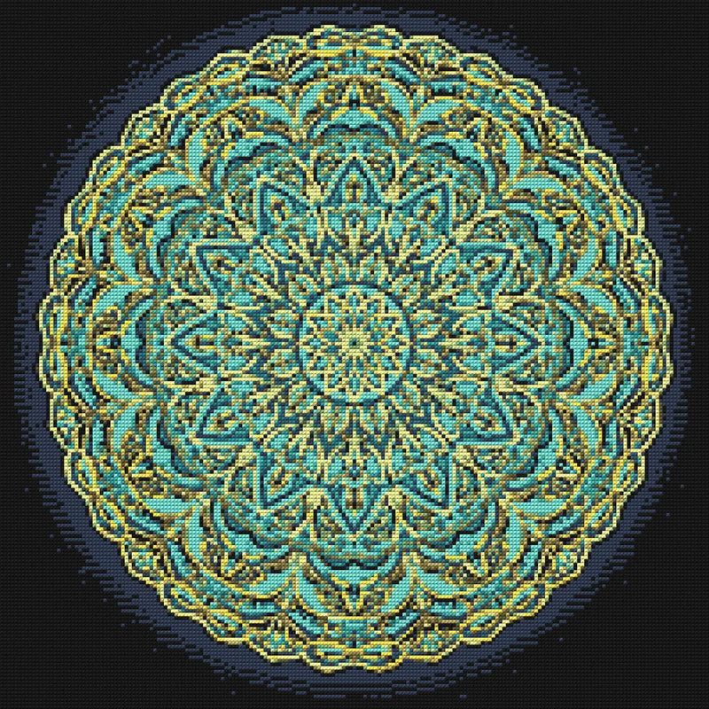 Diamond Pattern - Turquoise Mandala