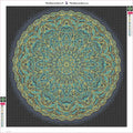 Thumbnail for Turquoise Mandala diamond painting adhesive canvas 50x50cm