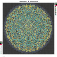 Thumbnail for Turquoise Mandala diamond painting adhesive canvas 50x50cm