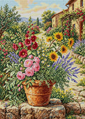 Thumbnail for Tuscan Garden Flower Pot, 50x70 cm diamond painting – full design preview without the close-up inset