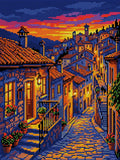 Thumbnail for Tuscan Village at Sunset, 30x40 cm diamond painting – full design preview without the close-up inset