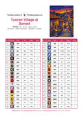 Thumbnail for DMC color chart for Tuscan Village at Sunset diamond painting - 36 colors