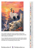 Thumbnail for Color chart and instructions - Two Cranes at Sunset 60x80cm