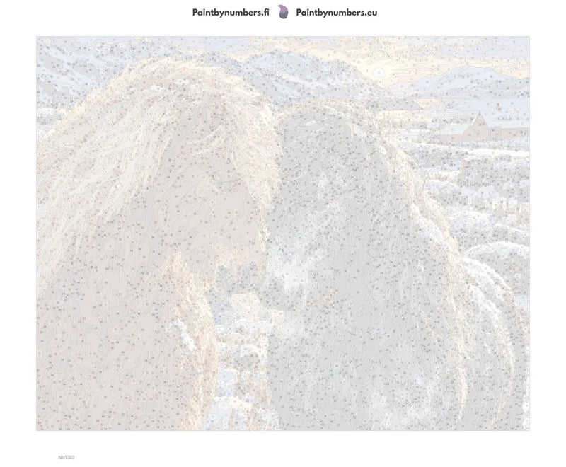 Paint by numbers numbered canvas - Two Horses in the Snow 50x40cm