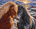 Thumbnail for Two ponies in snowy landscape paint by numbers