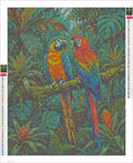 Thumbnail for Two Macaws diamond painting adhesive canvas 40x50cm