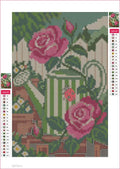 Thumbnail for Diamond painting adhesive canvas preview - Two Roses and a Ladybird