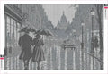 Thumbnail for Diamond painting adhesive canvas preview - Umbrellas on a Rainy Paris Street