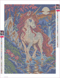 Thumbnail for Diamond painting adhesive canvas preview - Unicorn at the Crystal Ford