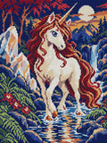 Thumbnail for Unicorn at the Crystal Ford, 30x40 cm diamond painting – full design preview without the close-up inset