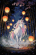Thumbnail for Diamond Pattern - Unicorn in Lantern Light