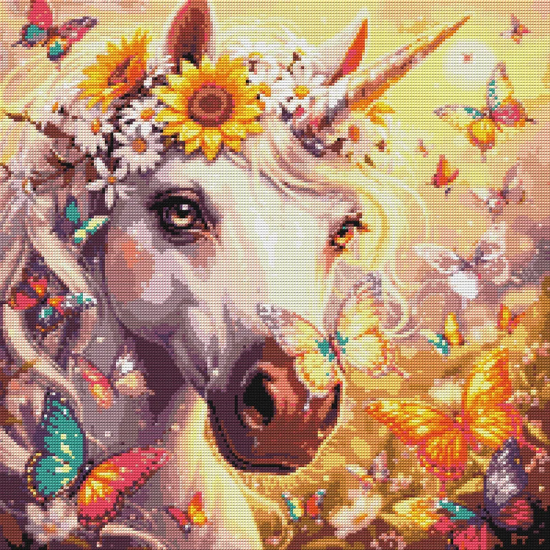 Diamond pattern - Unicorn with Butterflies