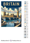 Thumbnail for Color chart and instructions - United Kingdom Travel Poster 40x50cm