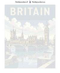 Thumbnail for Numbered canvas - United Kingdom Travel Poster 40x50cm