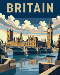 Thumbnail for United Kingdom travel poster Paint By Numbers, London and Big Ben
