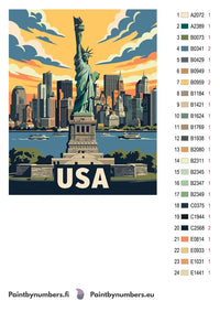 Thumbnail for Color chart and instructions - United States Travel Poster 40x50cm
