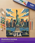 Thumbnail for Illustration of the finished paint by numbers - United States Travel Poster 40x50cm