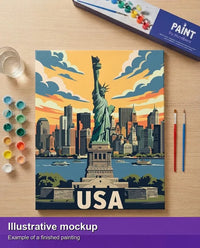 Thumbnail for Illustration of the finished paint by numbers - United States Travel Poster 40x50cm